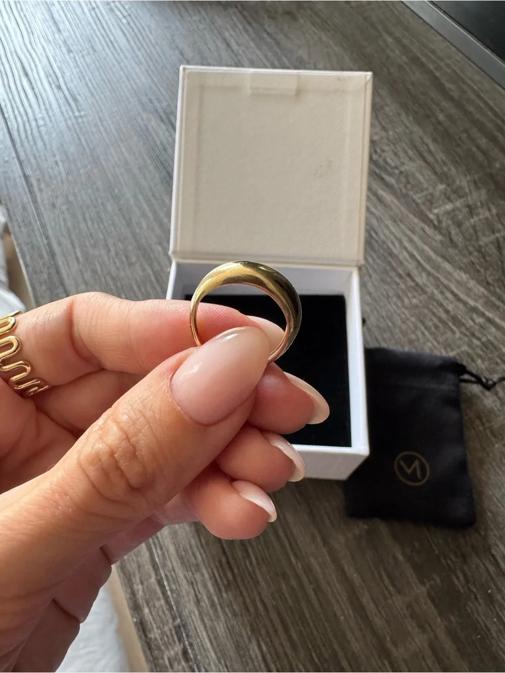 Mejuri 14k Thin Dome Ring